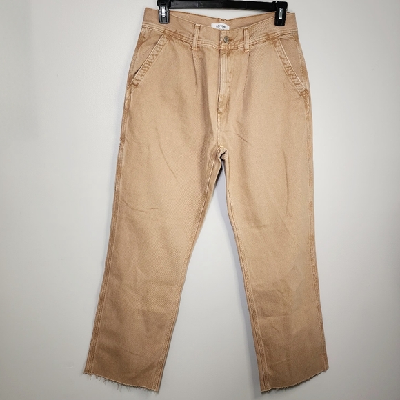 New Re/done Utility Loose Jeans In Washed Khaki - Picture 4 of 7